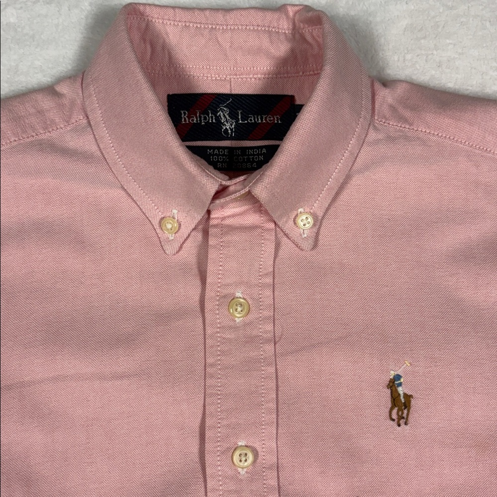Polo Ralph Lauren Boy's Cotton Oxford Shirt Pink Size 7 Pony Preppy Classic - Picture 3 of 9